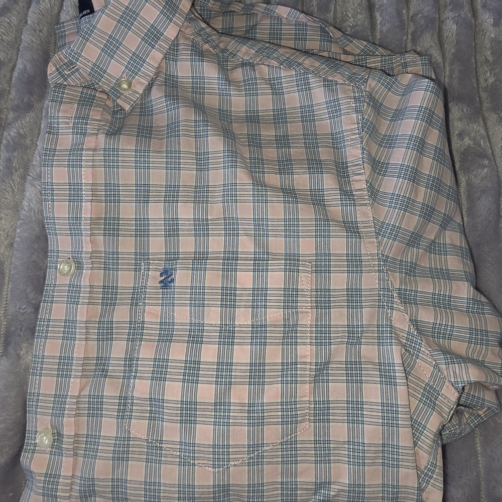 Youth Izod Plaid Button-Down Shirt - Pink & Blue